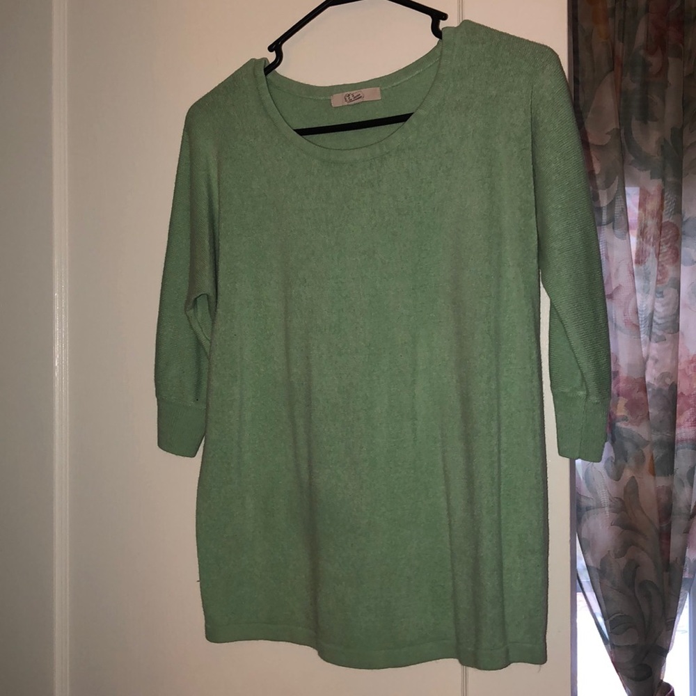Teal green sweater